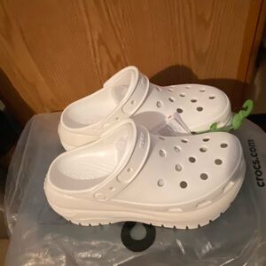White Mega Crush Crocs W9 / M7 - NWT